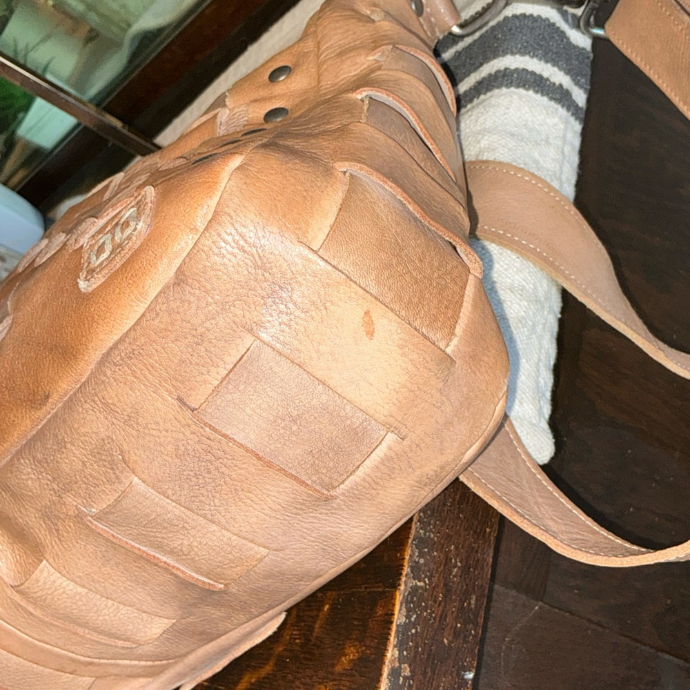 Bed Stu Orchid Leather Satchel Handbag Crossbody Bag Taupe Driftwood MSRP $280 - Picture 8 of 14